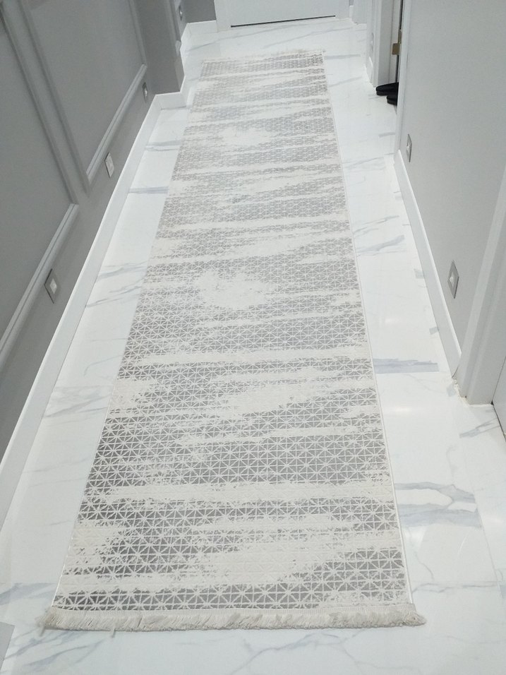 Gri Beyaz Çağdaş Halı - Görsel 3