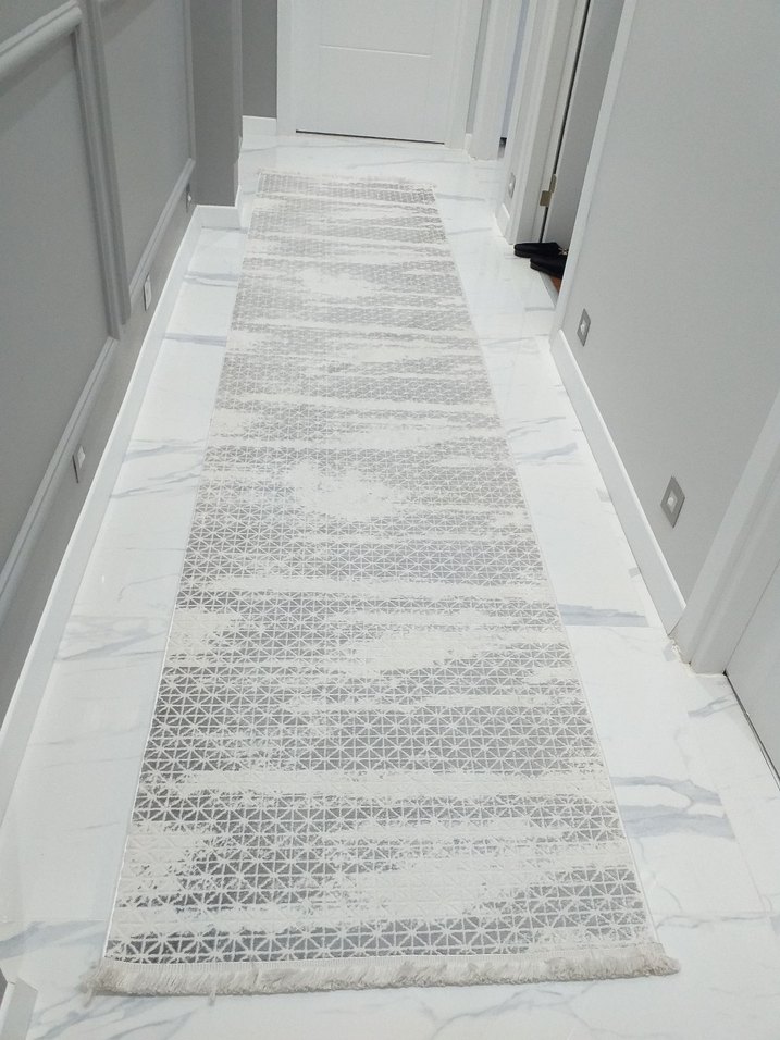 Gri Beyaz Çağdaş Halı - Görsel 4