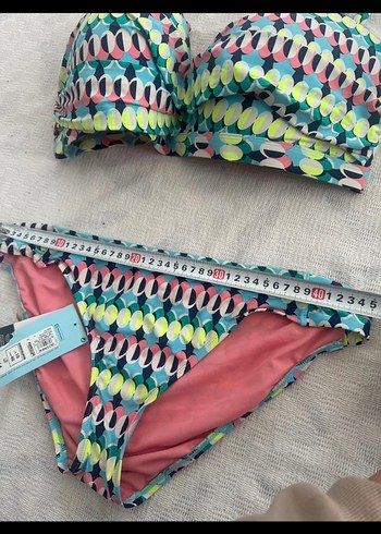 Pastel Çok Renkli Bağcıklı Bikini - Görsel 3