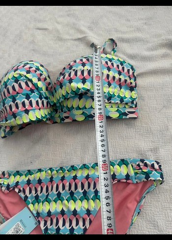 Pastel Çok Renkli Bağcıklı Bikini - Görsel 5