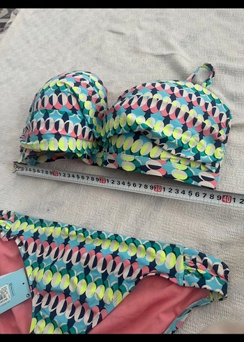 Pastel Çok Renkli Bağcıklı Bikini - Görsel 4