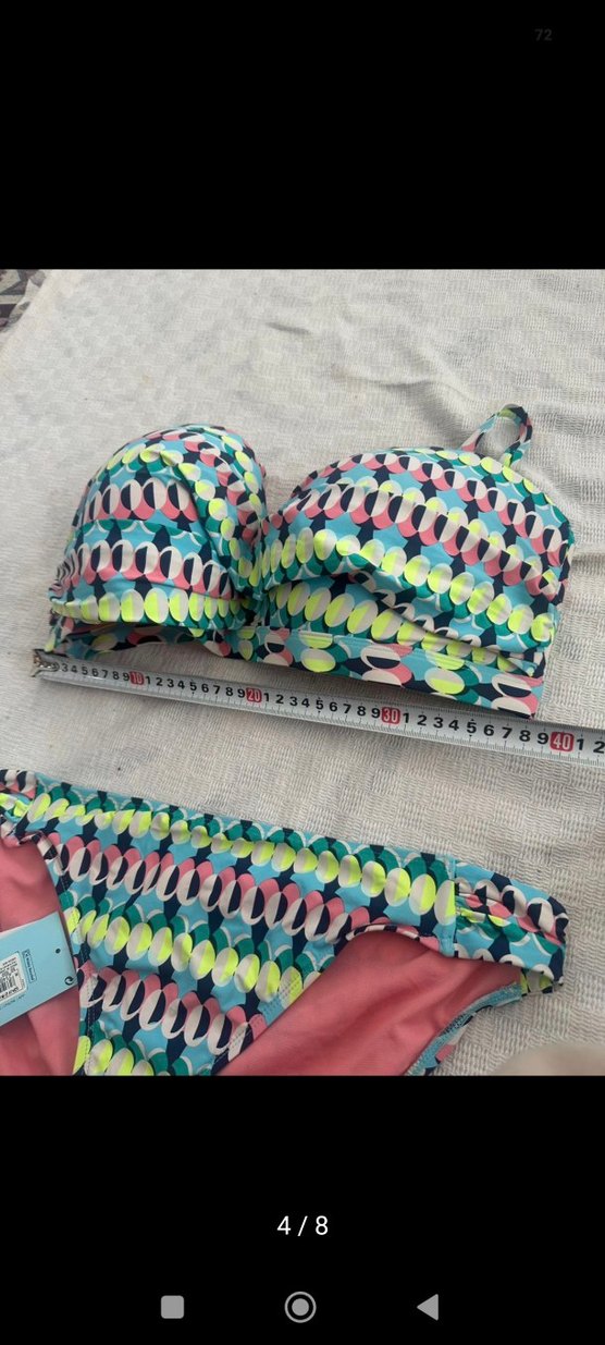 Pastel Çok Renkli Bağcıklı Bikini - Görsel 4