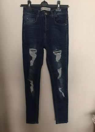 Yırtık Skinny Jean Pantolon