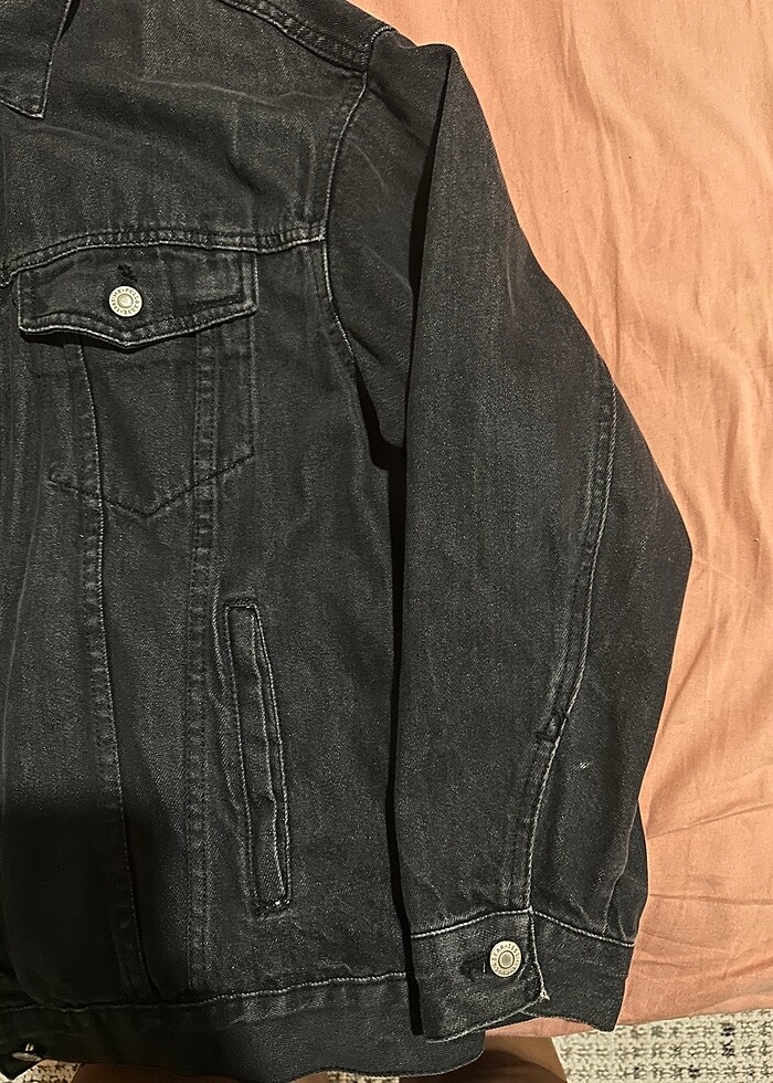 Pull and bear siyah kot ceket - Görsel 5