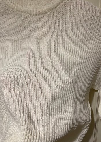 Beyaz Fitilli Balıkçı Yaka Kadın Kazak - Görsel 3