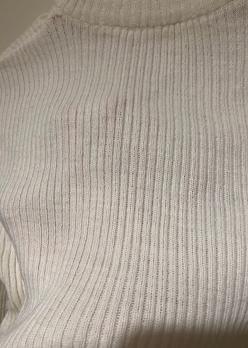 Beyaz Fitilli Balıkçı Yaka Kadın Kazak - Görsel 6