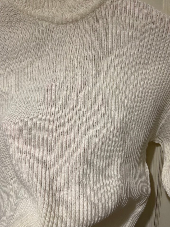 Beyaz Fitilli Balıkçı Yaka Kadın Kazak - Görsel 3