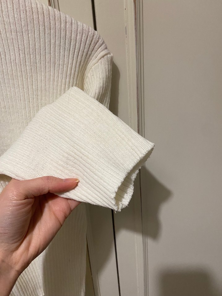 Beyaz Fitilli Balıkçı Yaka Kadın Kazak - Görsel 4