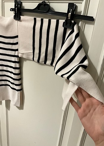 Trendyolmilla Boğazlı Çizgili Kadın Triko Kazak - Görsel 6