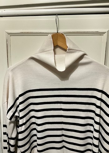 Trendyolmilla Boğazlı Çizgili Kadın Triko Kazak - Görsel 2