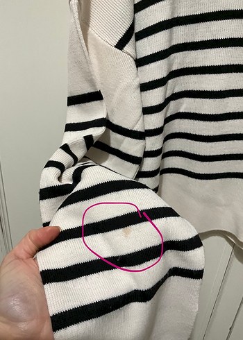 Trendyolmilla Boğazlı Çizgili Kadın Triko Kazak - Görsel 5