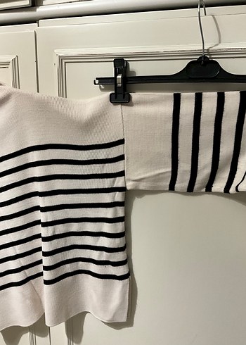 Trendyolmilla Boğazlı Çizgili Kadın Triko Kazak - Görsel 7