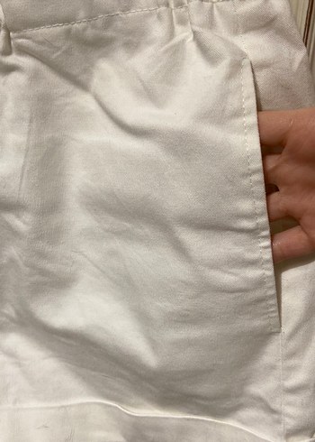 Beyaz yüksek belli şort - Görsel 3