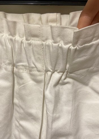 Beyaz yüksek belli şort - Görsel 4