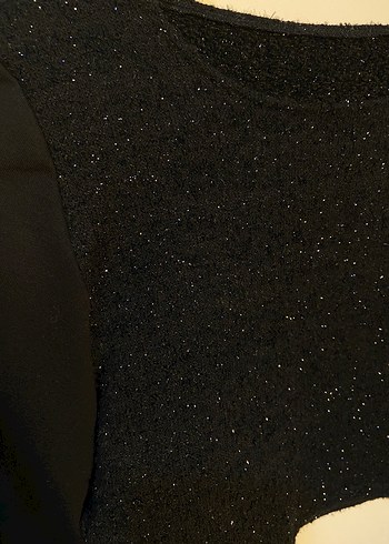 Siyah Parlak Kumaşlı Kadın Bluz - Görsel 5