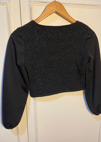 Siyah Parlak Kumaşlı Kadın Bluz - Görsel 7