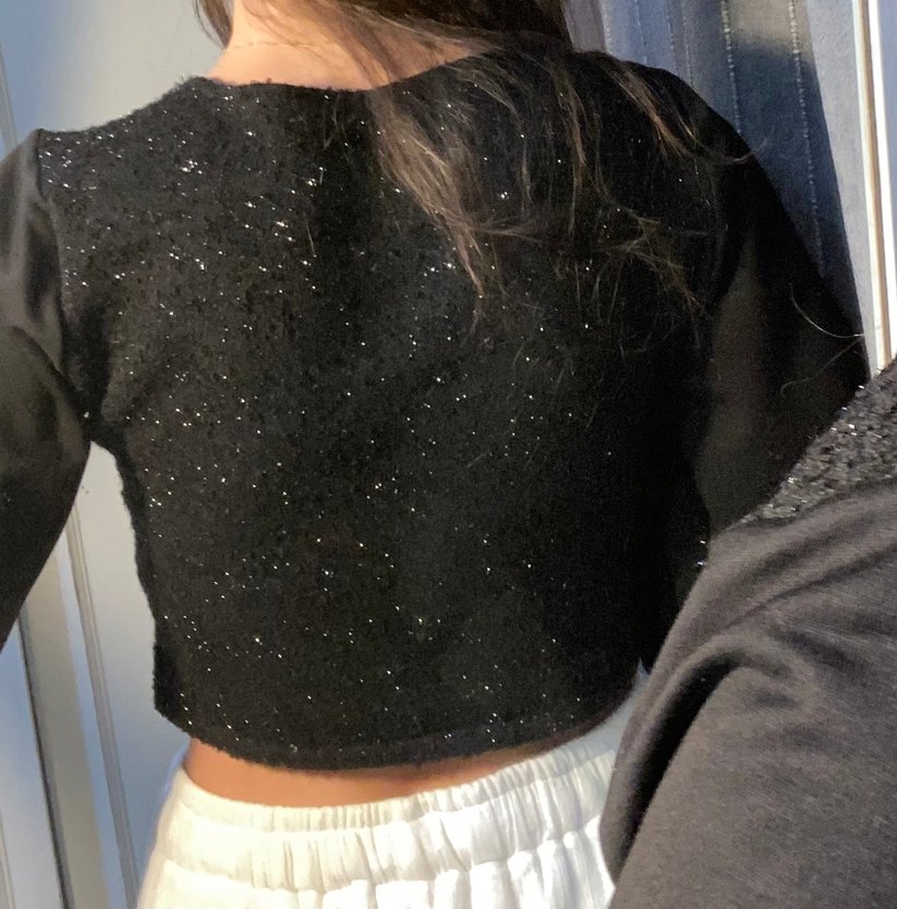 Siyah Parlak Kumaşlı Kadın Bluz - Görsel 2