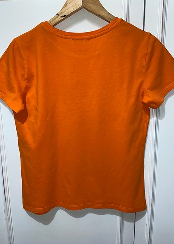 Trendyolmilla turuncu baskı tişört - Görsel 3