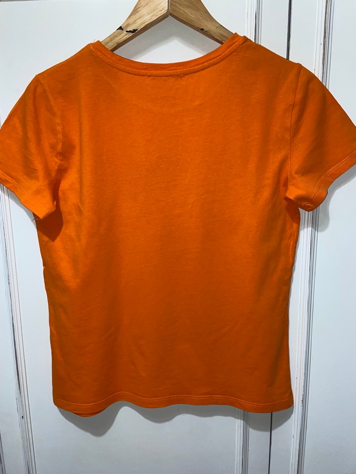 Trendyolmilla turuncu baskı tişört - Görsel 3