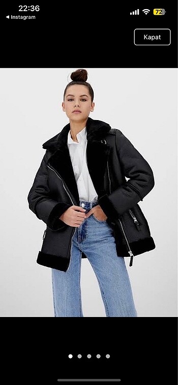 Zara içi kürklü mont
