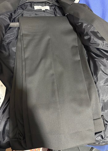 Düğmeli Siyah Kadın Blazer Ceket ve pantolon - Görsel 6