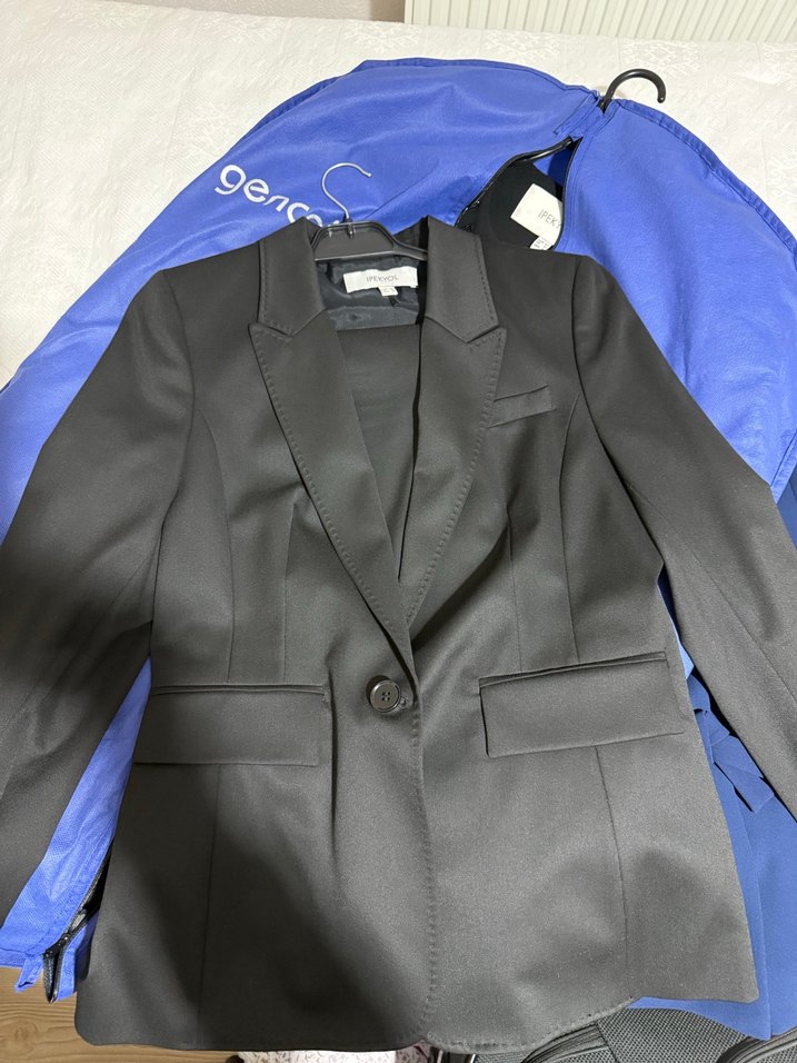 Düğmeli Siyah Kadın Blazer Ceket ve pantolon - Görsel 5