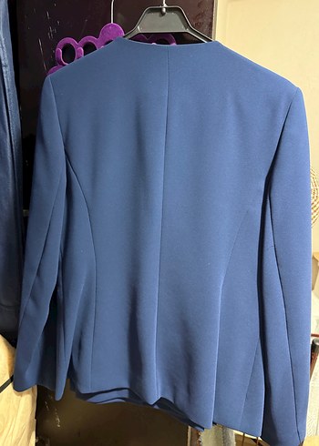 Mavi Kadın Kemerli Midi Blazer - Görsel 7