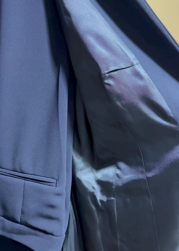 Mavi Kadın Kemerli Midi Blazer - Görsel 4