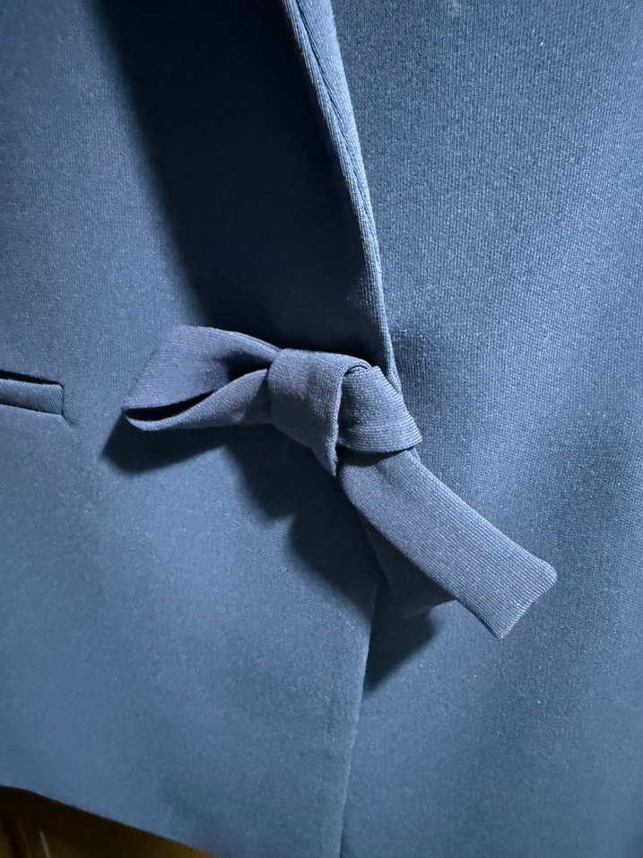 Mavi Kadın Kemerli Midi Blazer - Görsel 3