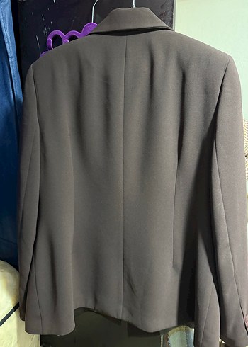 Kahverengi Midi Kadın Blazer Ceket - Görsel 5