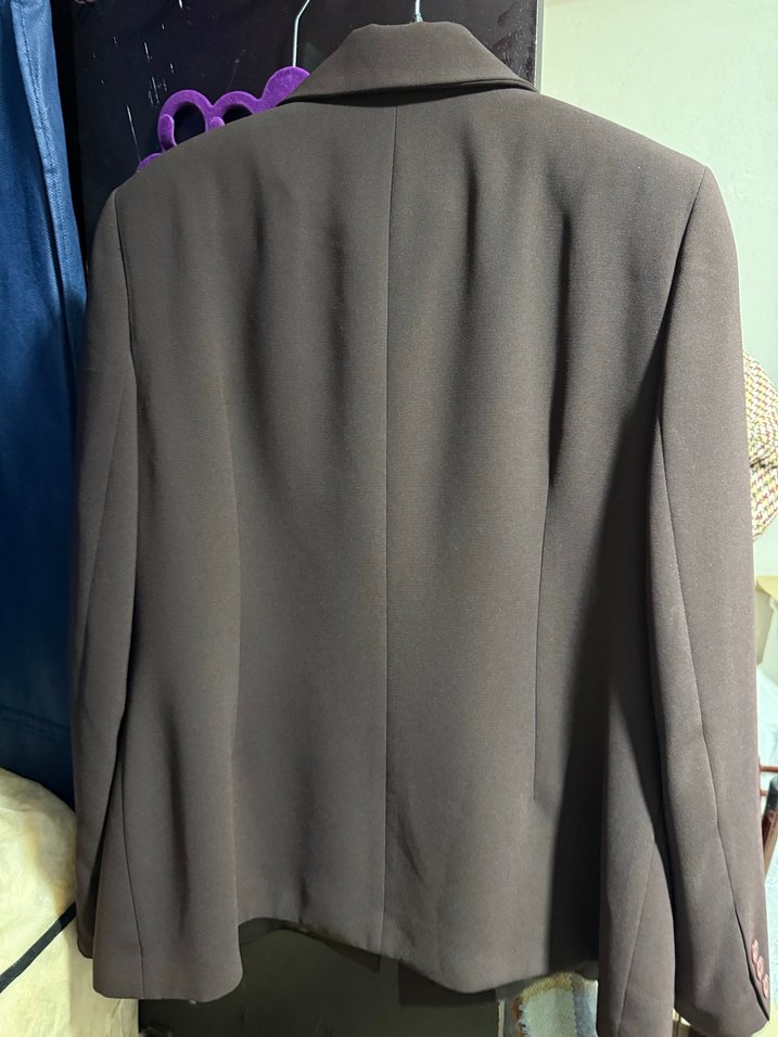 Kahverengi Midi Kadın Blazer Ceket - Görsel 5