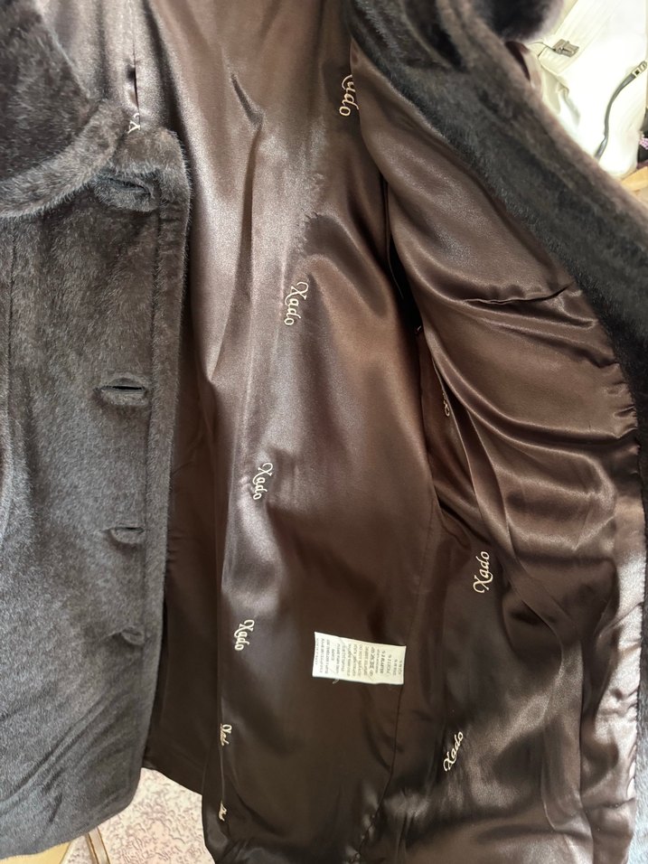 Kahverengi düğmeli Midi yün kaban - Görsel 3