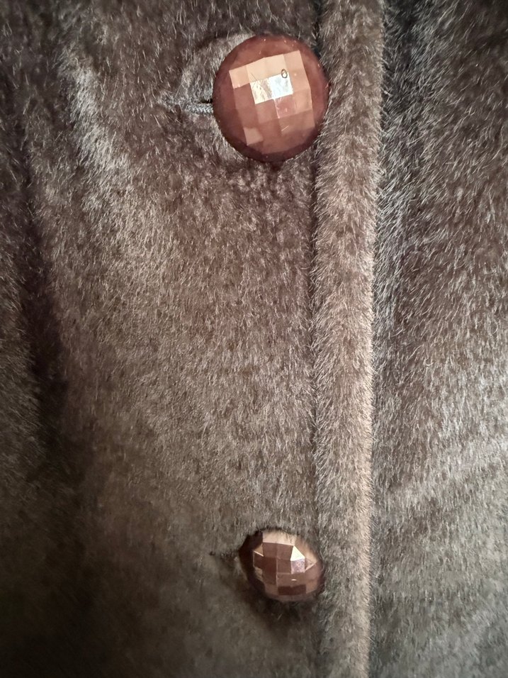 Kahverengi düğmeli Midi yün kaban - Görsel 2