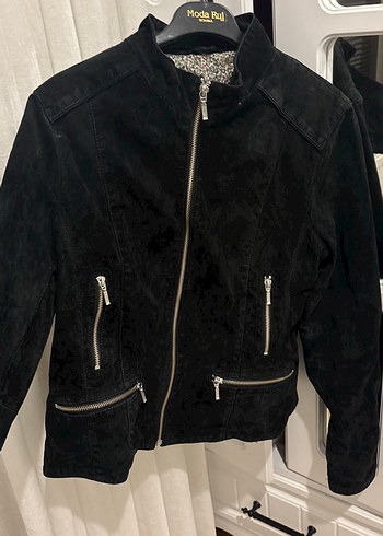 Derimod Siyah Suet Biker Ceket