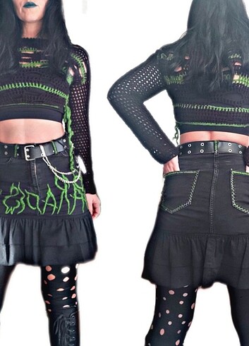 Punk gothic fairycore y2k paradise etek