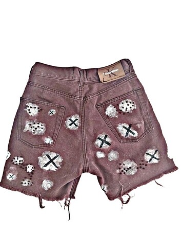 Calvin Klein Punk Rock gothic y2k kot şort