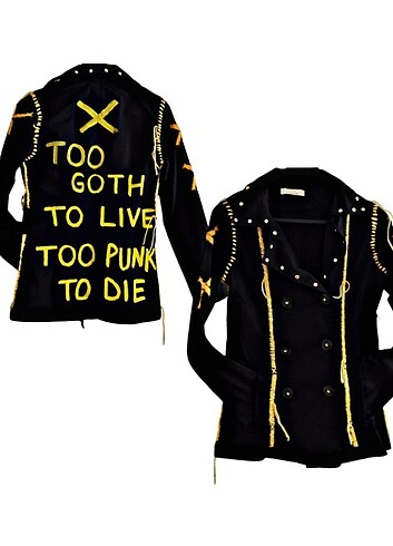 Gothic rock punk grunge tasarım trençkot