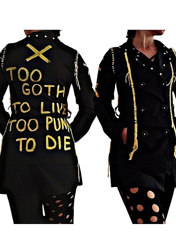 s Beden Gothic rock punk grunge tasarım trençkot