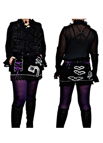 Miss Sixty Goth rock punk y2k grunge emo mini etek
