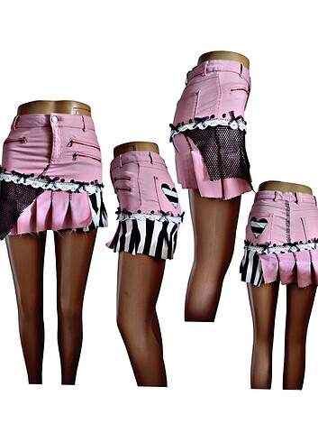 Lolita punk y2k grunge tasarım etek