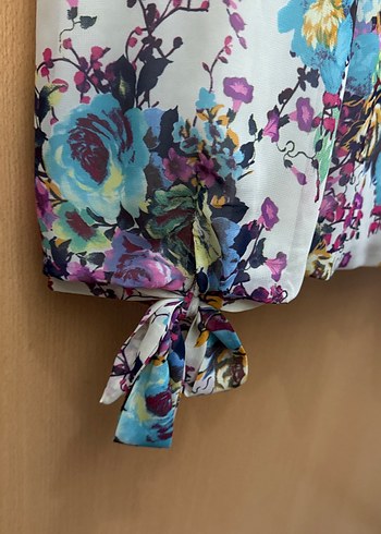 Çiçek Desenli Bohem Uzun Kollu Bluz - Görsel 2