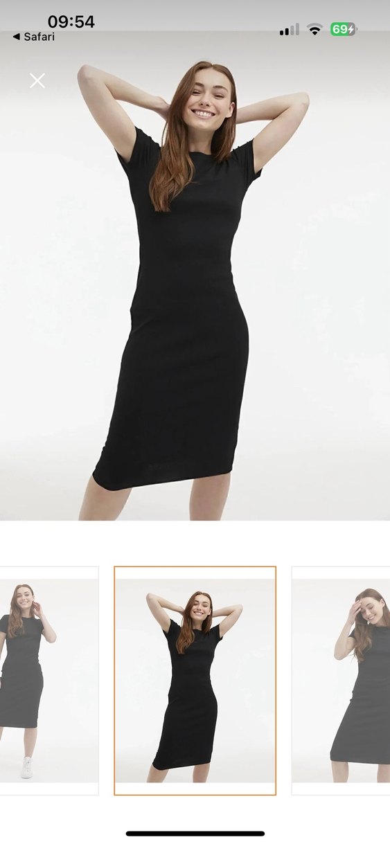 Siyah Midi fitilli 
Kadın Elbise - Görsel 3