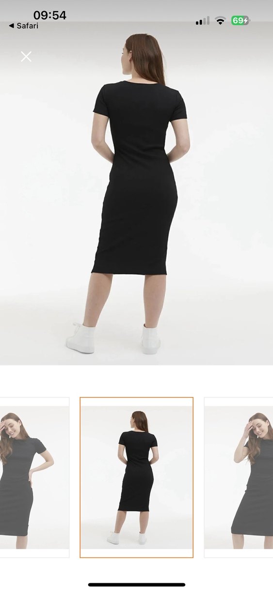 Siyah Midi fitilli 
Kadın Elbise - Görsel 2