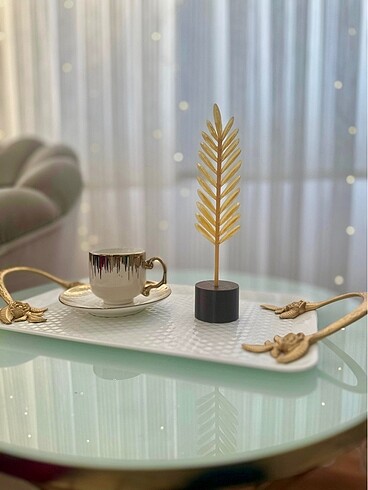 Kuş Tüyü Dekor Yaprak Desenli Süs 3D - Görsel 5