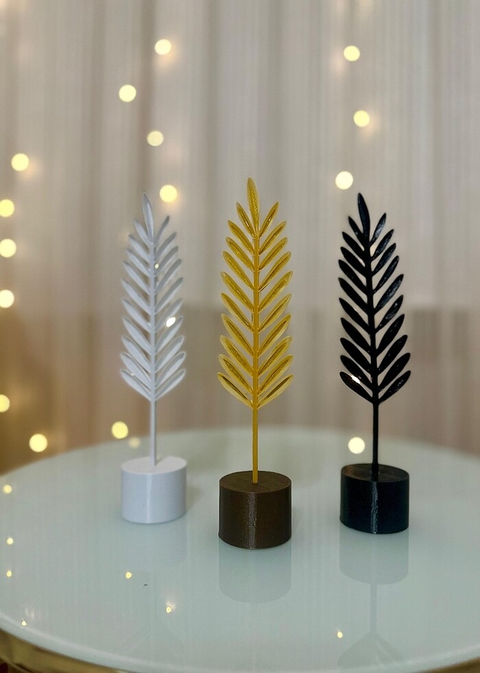 Kuş Tüyü Dekor Yaprak Desenli Süs 3D - Görsel 2