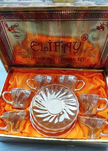 Clifay 12 Parça Şeffaf Kahve Fincan Seti