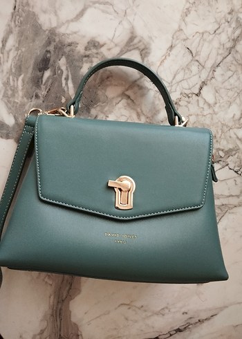 David Jones Modern Klasik Yeşil Deri Kadın Çanta orjinaldir