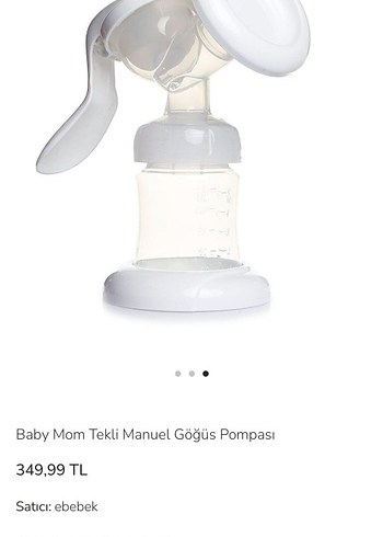 Baby Mom Tekli Manuel Göğüs Pompası Beyaz - Görsel 3