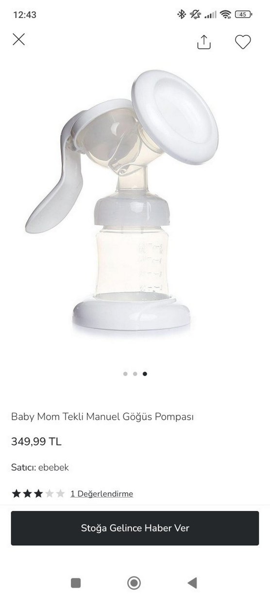 Baby Mom Tekli Manuel Göğüs Pompası Beyaz - Görsel 3