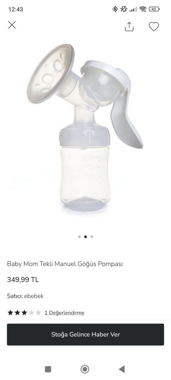 Baby Mom Tekli Manuel Göğüs Pompası Beyaz - Görsel 2